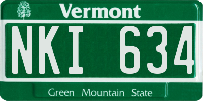 VT license plate NKI634