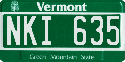 VT license plate NKI635