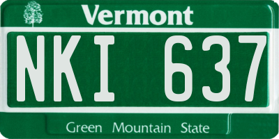 VT license plate NKI637