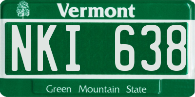 VT license plate NKI638