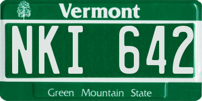 VT license plate NKI642