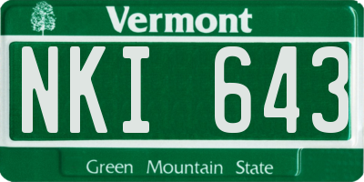 VT license plate NKI643