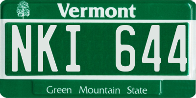 VT license plate NKI644