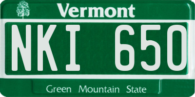 VT license plate NKI650