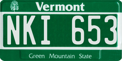 VT license plate NKI653