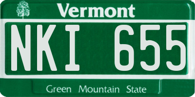 VT license plate NKI655