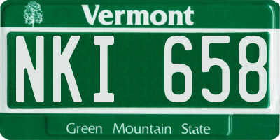 VT license plate NKI658