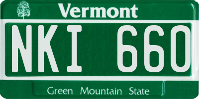 VT license plate NKI660