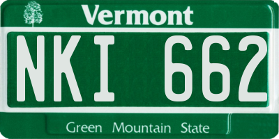 VT license plate NKI662