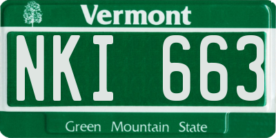 VT license plate NKI663