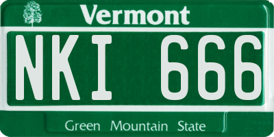 VT license plate NKI666