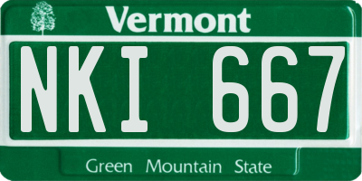 VT license plate NKI667