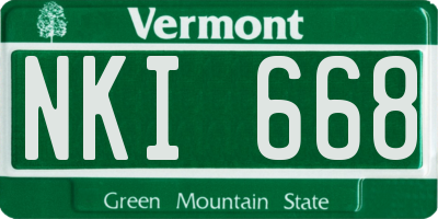 VT license plate NKI668