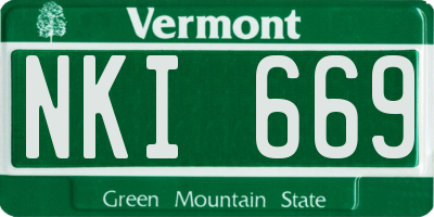 VT license plate NKI669