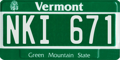 VT license plate NKI671