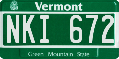 VT license plate NKI672