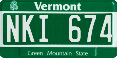 VT license plate NKI674