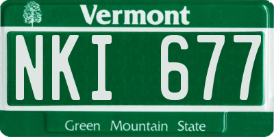 VT license plate NKI677