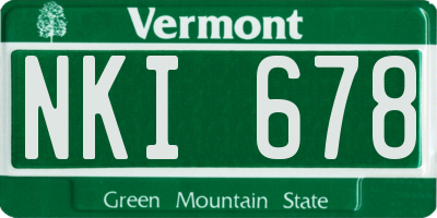 VT license plate NKI678