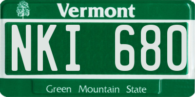 VT license plate NKI680