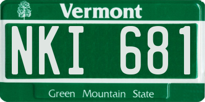 VT license plate NKI681