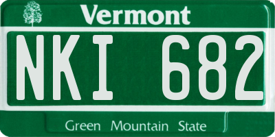 VT license plate NKI682