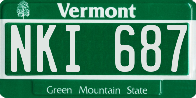 VT license plate NKI687
