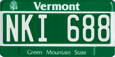 VT license plate NKI688
