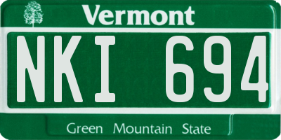 VT license plate NKI694