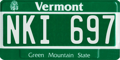 VT license plate NKI697