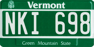 VT license plate NKI698