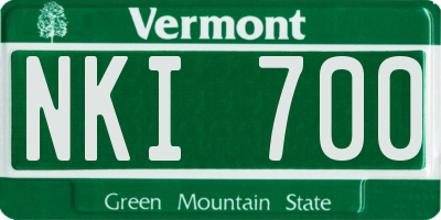 VT license plate NKI700