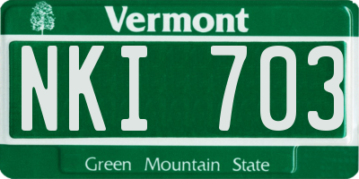 VT license plate NKI703