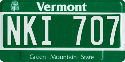 VT license plate NKI707