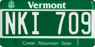 VT license plate NKI709
