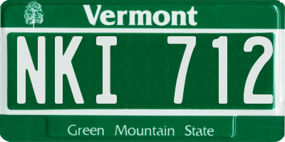VT license plate NKI712