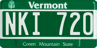 VT license plate NKI720