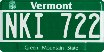 VT license plate NKI722