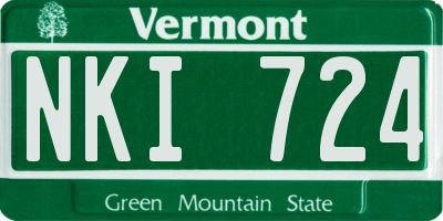 VT license plate NKI724