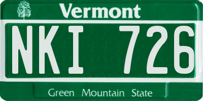 VT license plate NKI726