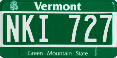 VT license plate NKI727