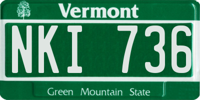 VT license plate NKI736