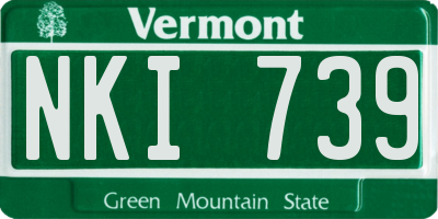 VT license plate NKI739