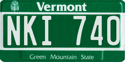 VT license plate NKI740