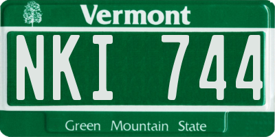 VT license plate NKI744
