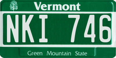 VT license plate NKI746