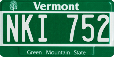 VT license plate NKI752