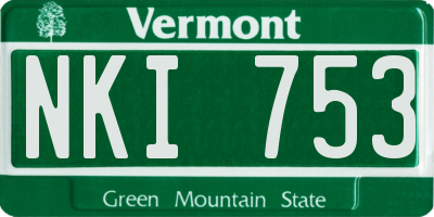 VT license plate NKI753