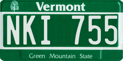 VT license plate NKI755