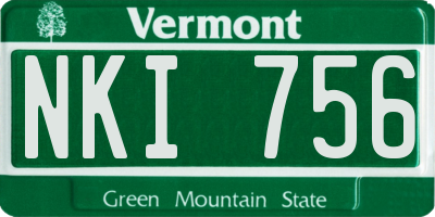 VT license plate NKI756